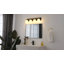 Luminaire de salle de bain moderne 4 lumières au-dessus du miroir, lumières de meuble-lavabo chromées, abat-jour en verre blanc laiteux, douille E26 (ampoules non incluses)-2116370061-2116370060-2137335960