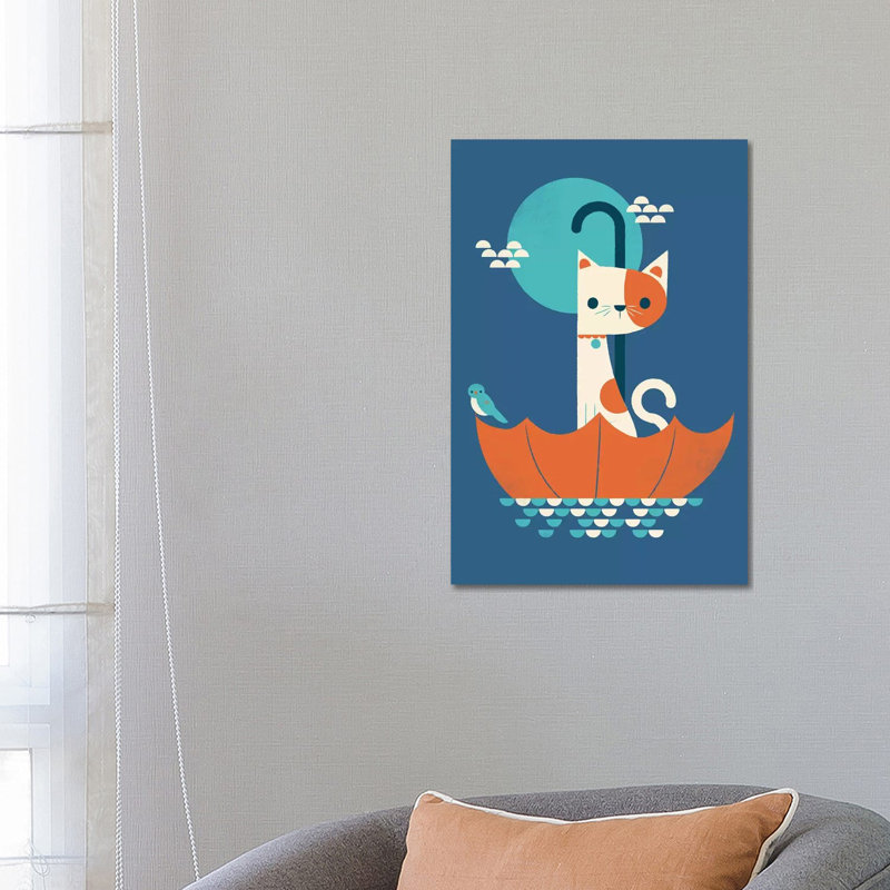 Cat In Umbrella by Jay Fleck - Wrapped Canvas Print, 66.04 cm H x 45.72 cm W x 1.91 cm D