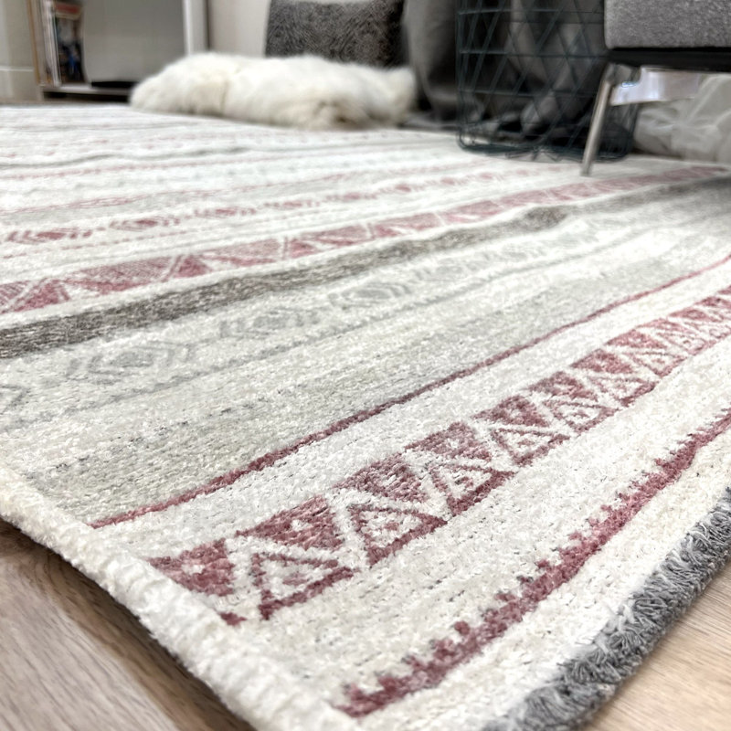 Alfa Rich Mauve Lilac Cream Area Rugs for Living Room Bedroom Kitchen Dining, Rectangle 4'1" x 5'9"