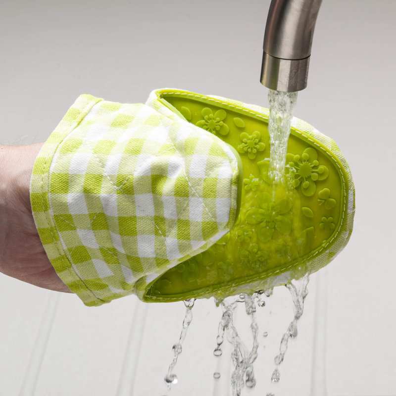 Zeal Gingham Cotton Potholder, Lime Green