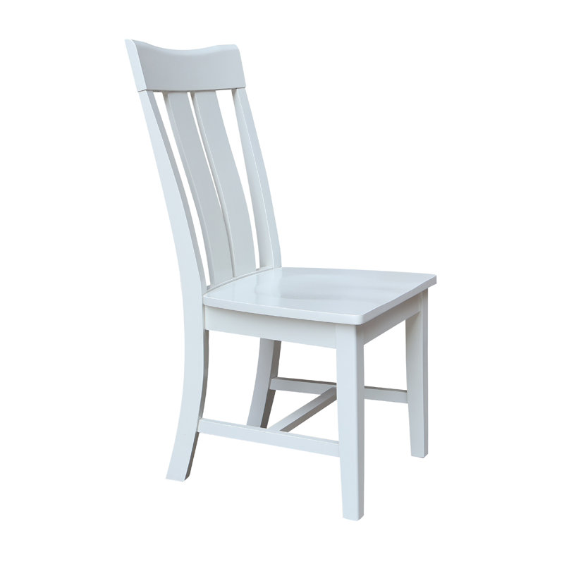 Chaise en bois massif Delisca, Blanc