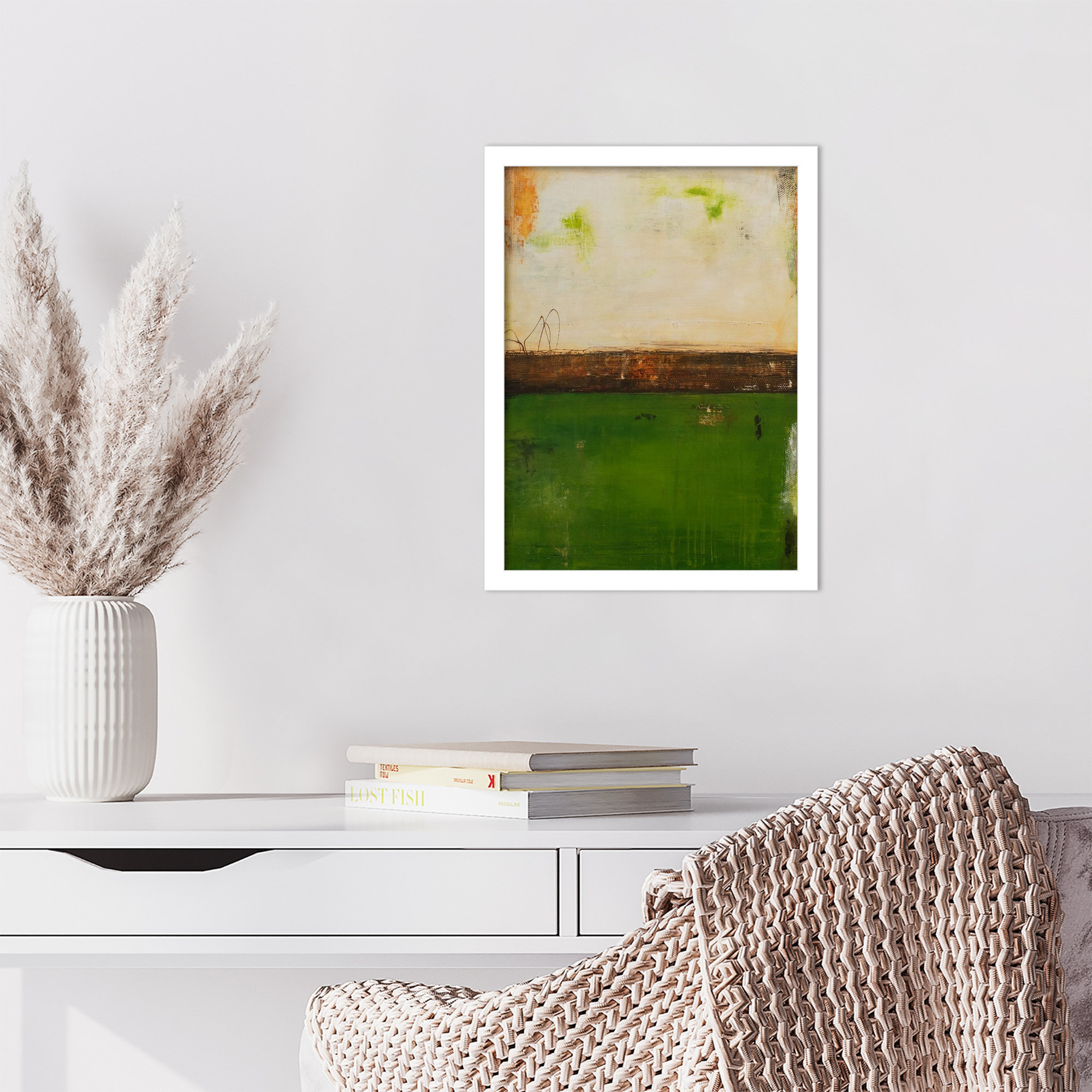 Forest Hill Trail by Mauro Wood Framed Wall Art Print, White, 17" H x 13" W