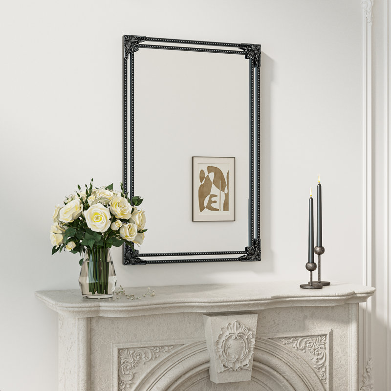 Miroir décoratif mural Berrilee, Noir antique, 36 po x 24 po