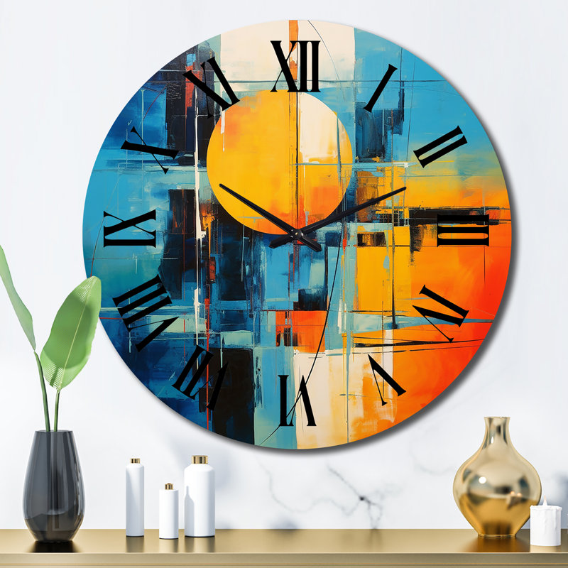 Horloge murale Mid-Century, Grand