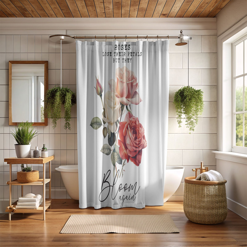 Rideau de douche 1 pièce Petal Power, H 74 po x l 40 po