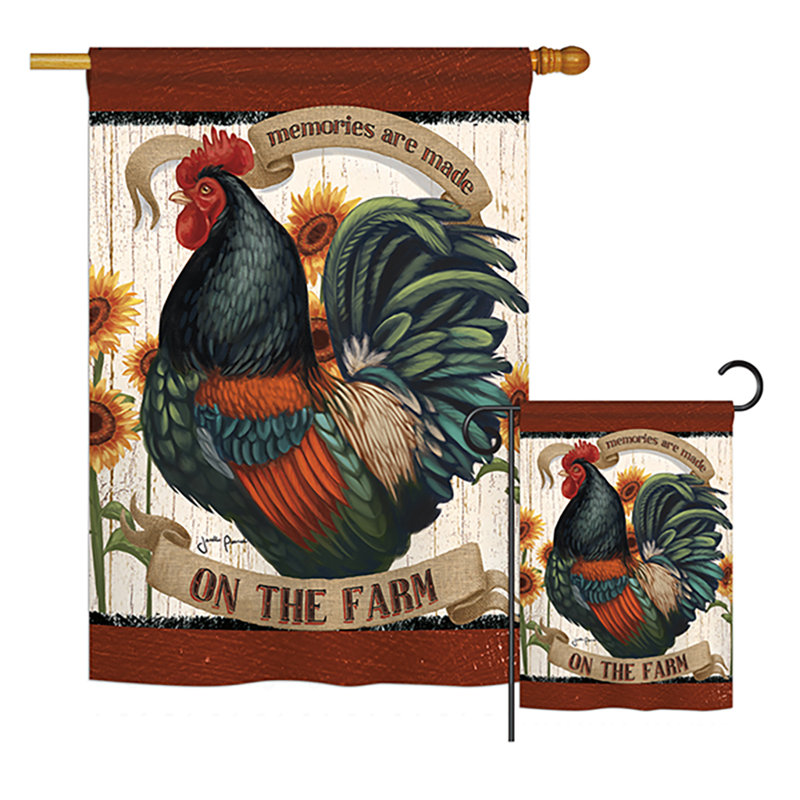 Souvenirs sur la ferme nature animaux, en polyester de 2 côtés 40 x 28 po ensemble de drapeau