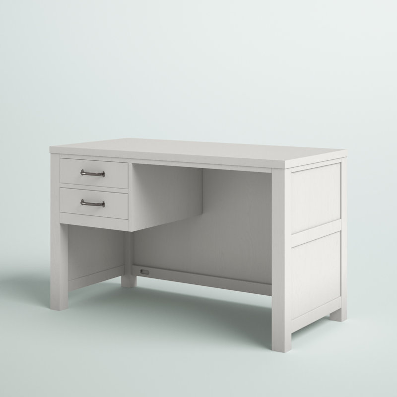 Bureau en bois massif Mateo, Blanc