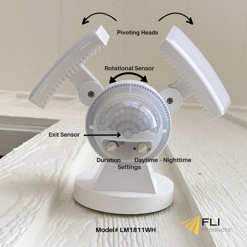 White Dual Head LED Outdoor Security Flood Light