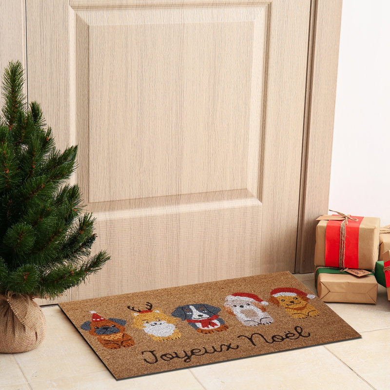 Tapis de porte en fibre de coco (Joyeux Noel - Animaux de compagnie)