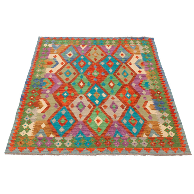 Tapis orange 4 pi 10 po x 6 pi 9 po Aijah One-of-a-Kind