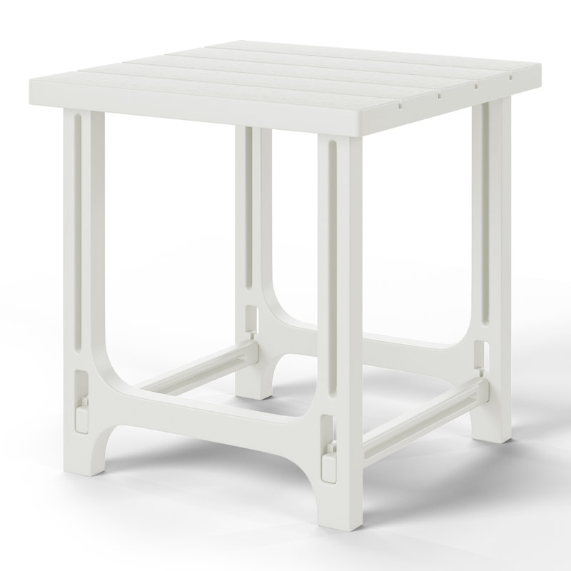 Outdoor Poly Side Table, White