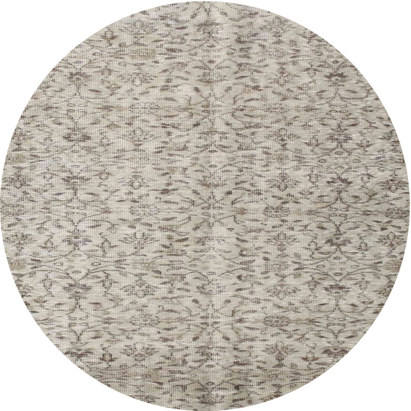 Tapis floral gris, Rond 6 pi