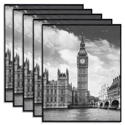 Front Loading Black Picture Frame 8X10 Set Of 5 Wall And Table Mounting