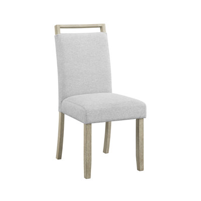 Full Back Upholstered Dining Chair 2Pc Gray, Contemporary Seat Gray Upholstery And Wooden Frame