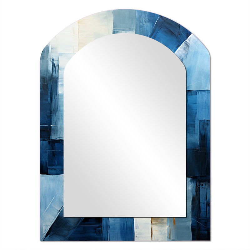 Blue Nautical Shapes III - Miroir mural unique, 34 po x 25 po