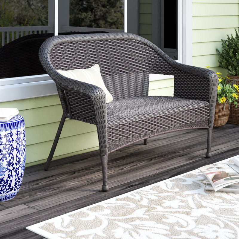 Kentwood 52'' Wide Curved Metal Loveseat, Espresso