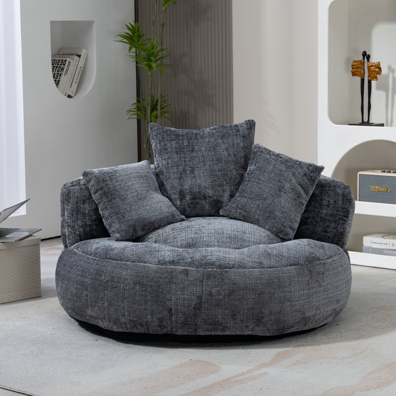 Abraya Upholstered 42.52'' Sofa, Gray Chenille