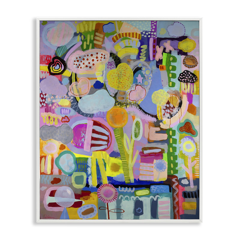Big Big Whimsical Collage, estampe numérique, design par Mary Robertson, H 14 po x l 11 po, Encadrement giclée blanc côtier