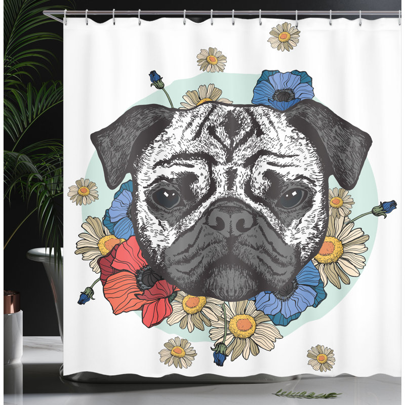 Shower Curtain with Hooks Included, 84"H x 69"W