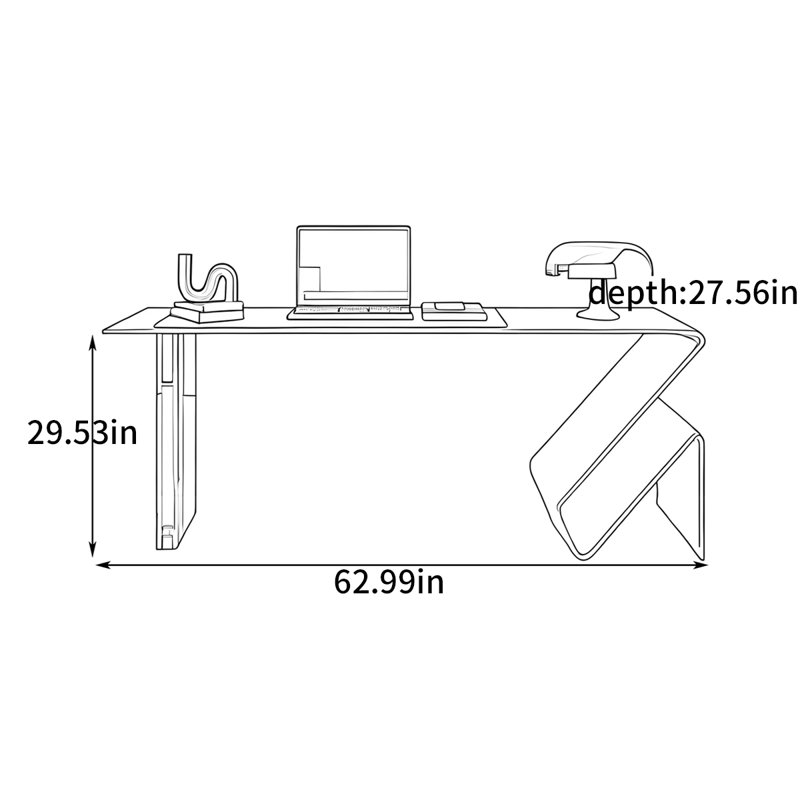 Bureau de luxe Creative Design, H 29,53 po x l 62,99 po x P 27,56 po