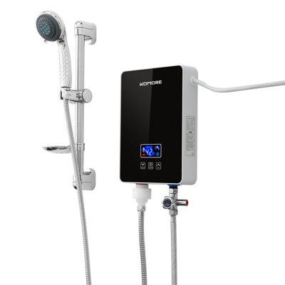 6kW Tankless Electric Water Heater with Shower Head Digital Temperature Display