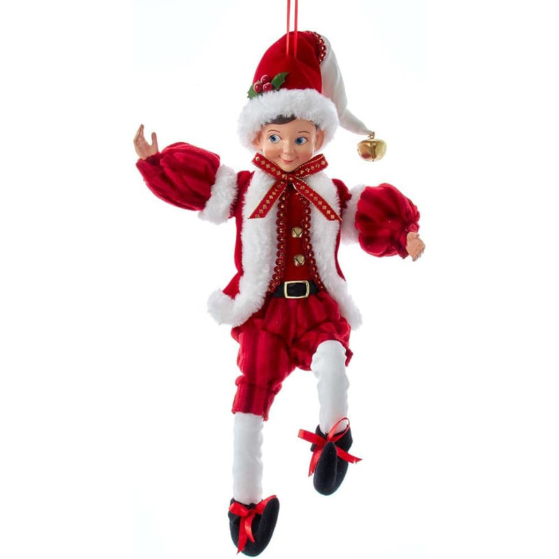 Kurt Adler Polyester Ornament for Christmas Tree, Red/White Kringle Klaus Elf
