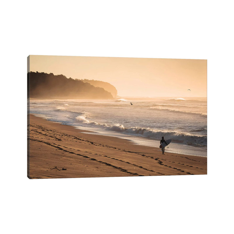 Sunrise Surfer 1 Piece Wrapped Canvas Wall Art, 20.32cm H x 30.48cm W