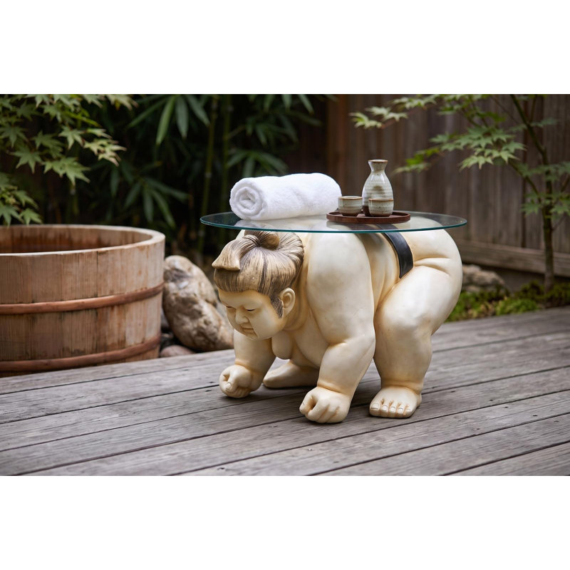 Basho the Sumo Wrestler Sculptural End Table