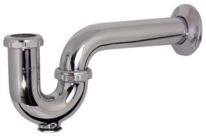 10-3/8" Adjustable Tubular P-Trap with Cleanout (1-1/4" X 1-1/2" Semi-Cast Connections)