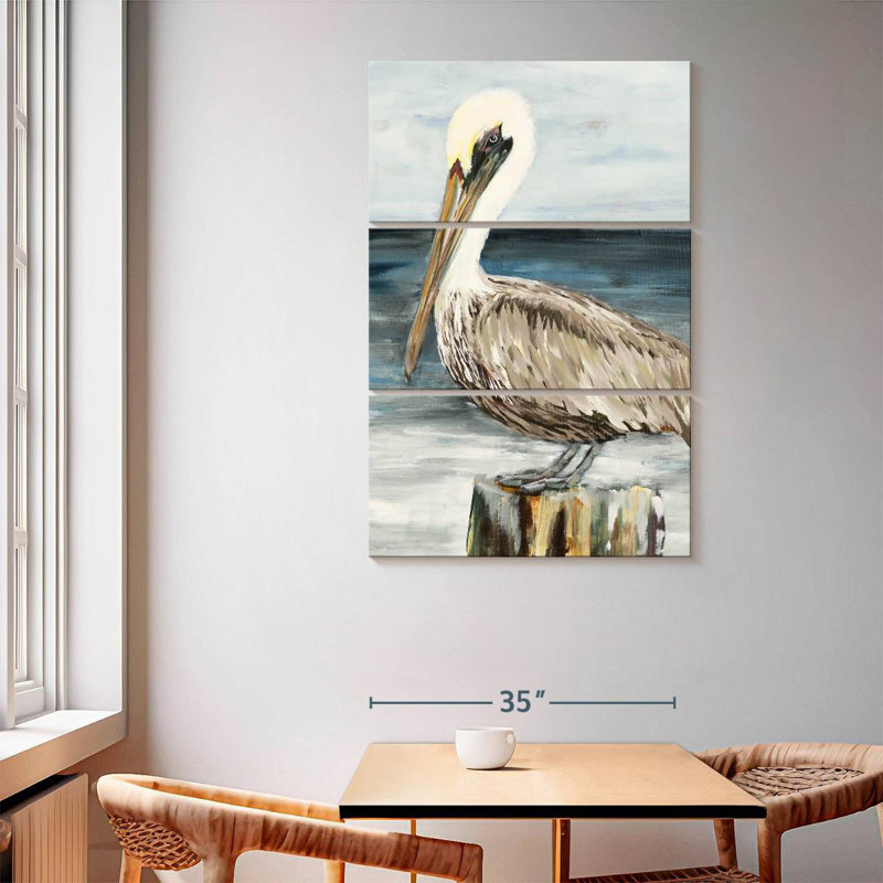 Brampt Muted Perched Pelican, 65" H x 42" W