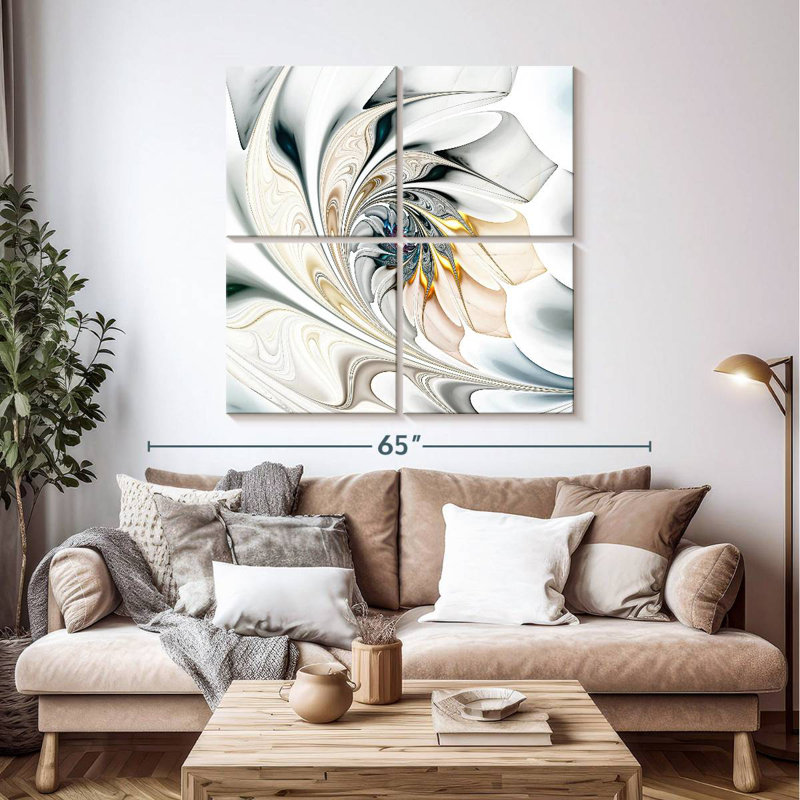 Motif floral de gauchissement, H 45 po x l 45 po