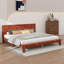 Base de lit plateforme avec tête de lit haute, support à lattes de bois, aucun sommier requis-786143448-786143451