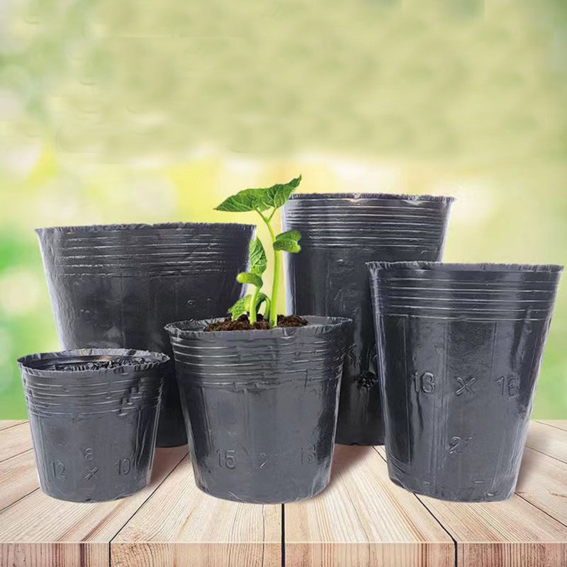 200 PCS Nursery Growing Bags Plastic Soft Nursery Bags for Plants Fruit Flower Grow Bags Seedling Pots