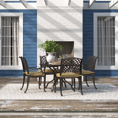 Frazee 5-Piece Patio Dining Set with Cushions and 36'' Square Dining Table