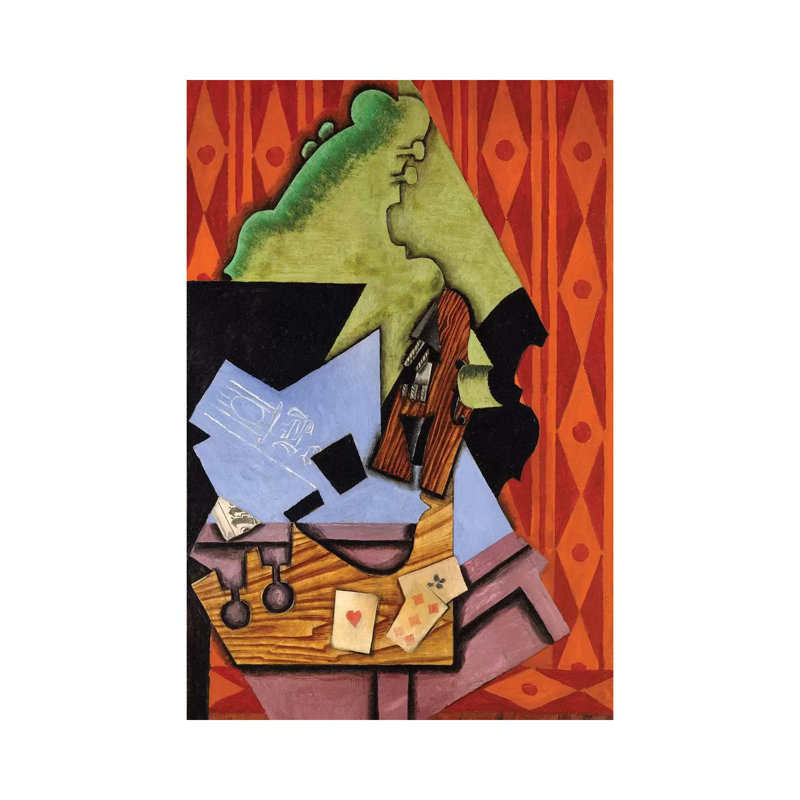 Violin And Playing Cards On A Table, 1913 by Juan Gris - Wrapped Canvas Painting, 66.04 cm H x 45.72 cm W x 3.175 cm D