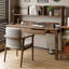 Bureau entièrement en bois massif avec tiroirs et bureau à bibliothèque-1083891477