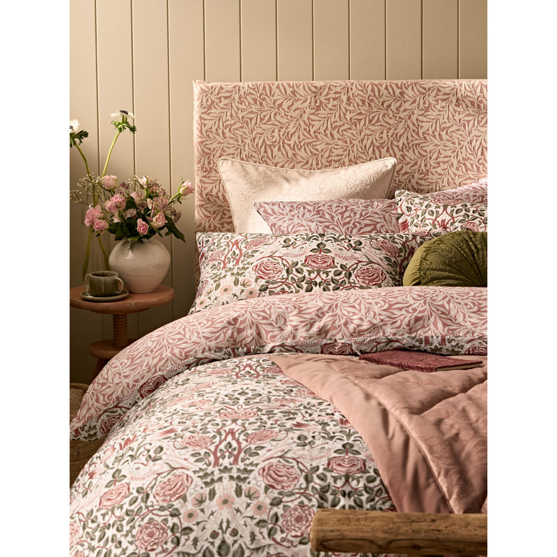 100% Cotton Machine Woven Oxford Pillow Case, Pink Floral