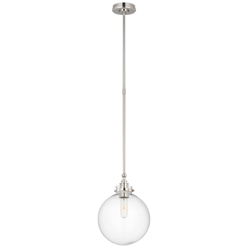 Parkington 1 - Light Pendant, Antique-Burnished Brass, Clear Glass, 17.75" H x 14" W x 14" D
