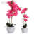 Faux Silk Orchid Arrangement in Vase-64581344