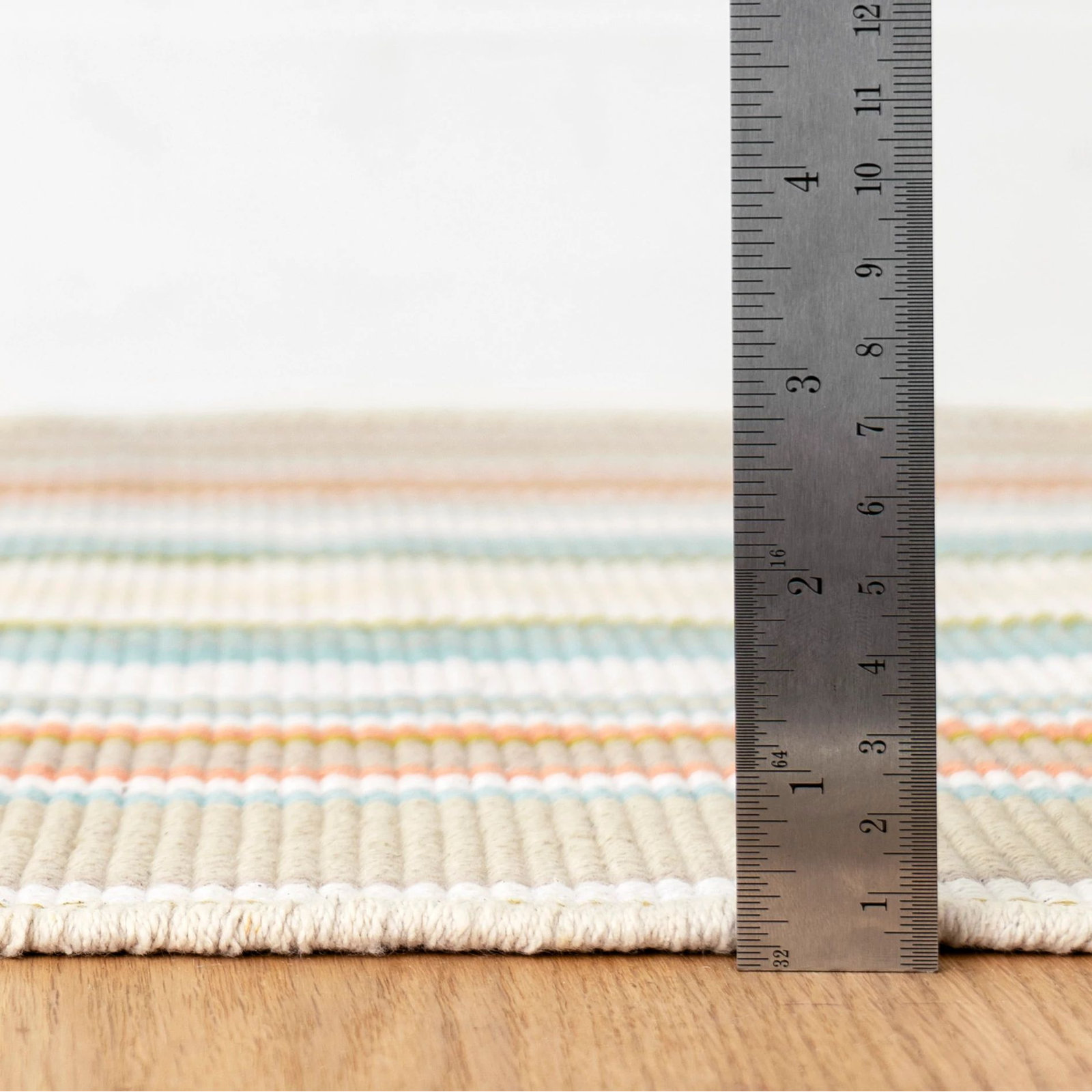 Daphne Sky Hand-Woven Striped Cotton Rug, Rectangle 8'6" x 11'6"