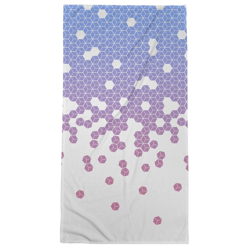 Katelyn Elizabeth Cotton Blend Bath Towel, Blue/Pink