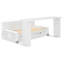 Structure de lit de chambre à coucher, lit de jour avec bureau amovible, tiroirs de rangement et table d'appoint hydraulique-702083732-702083730