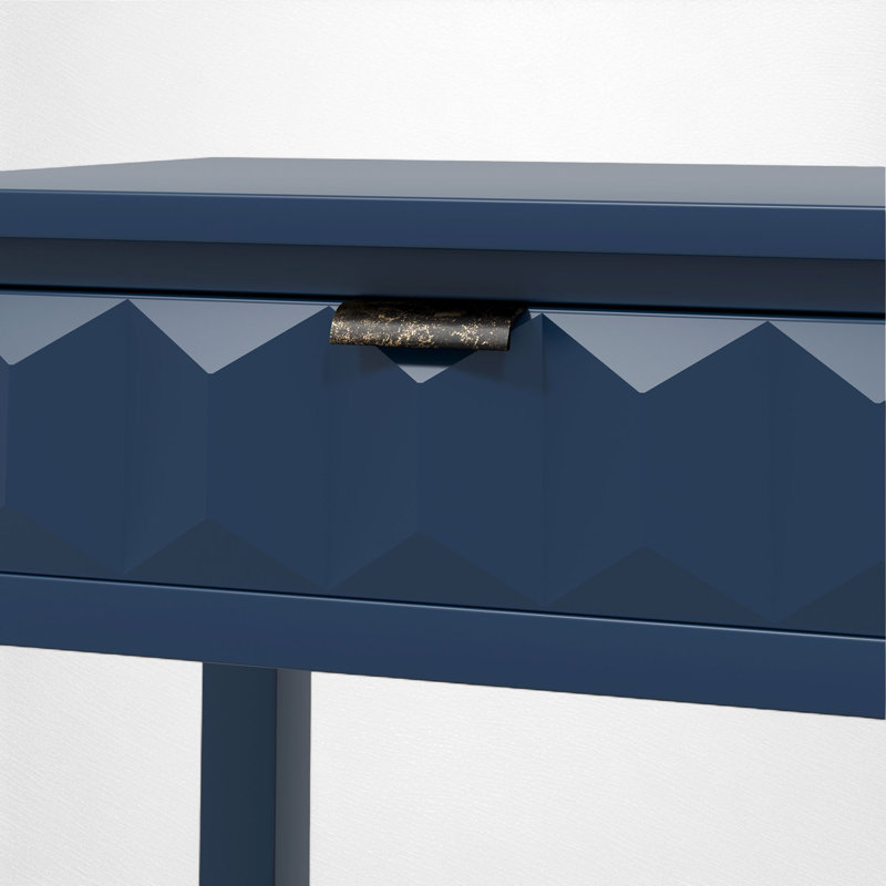Console avec 3 tiroirs et tablette inférieure, Marine