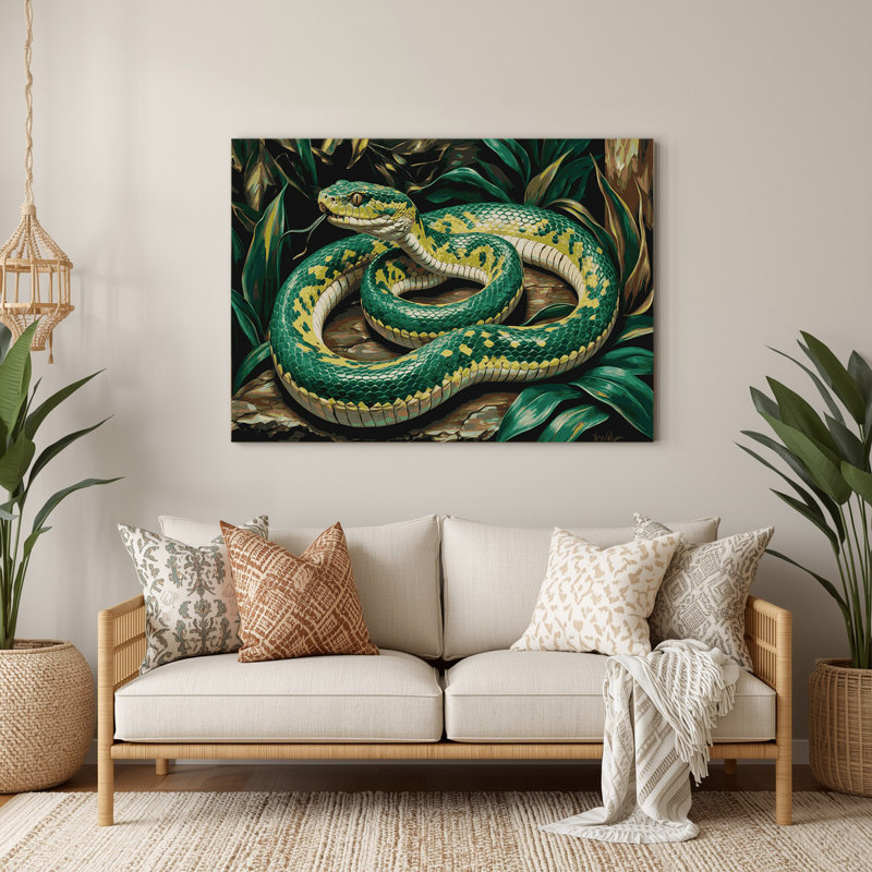 Art animalier sauvage vert, H 12 po x l 18 po