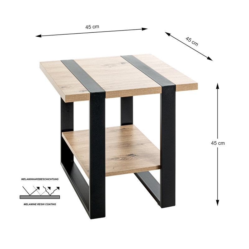 Hampshire Side Table with Storage, Light Oak
