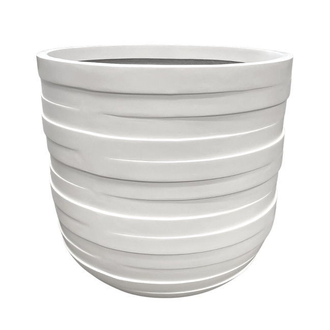 Pot de fleurs en fibre de verre, Blanc, H 22 po x l 22 po x P 22 po