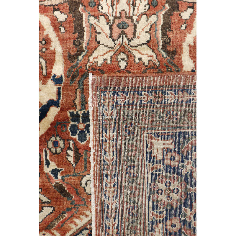 Mahal Hand Knotted Wool Oriental Area Rug in Rust