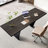 Black Rectangular Solid Wood + Carbon Steel desk-575482736