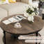 Table basse ronde 30,5 po à 2 niveaux, centre de table en bois avec cadre en métal, table basse rustique de style campagnard avec rangement