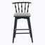 Tabouret de bar d'intérieur en bois, finition noire avec revêtement gris, ensemble de 2-2145097322